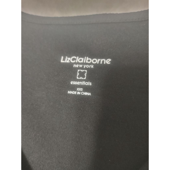 Women's Liz Claiborne Essentials Black Cotton Stretch Waist Dress Size XXS - Picture 7 of 11